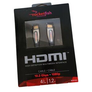 NWT Rocketfish HDMI Cable 10.2 Gbps 1080p 4'